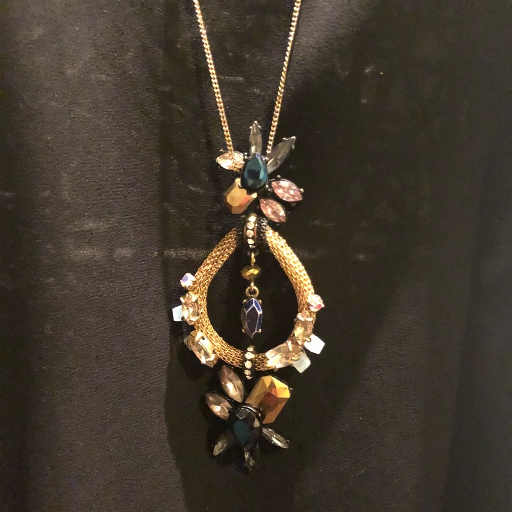 Beautiful J Crew long multi stone necklace